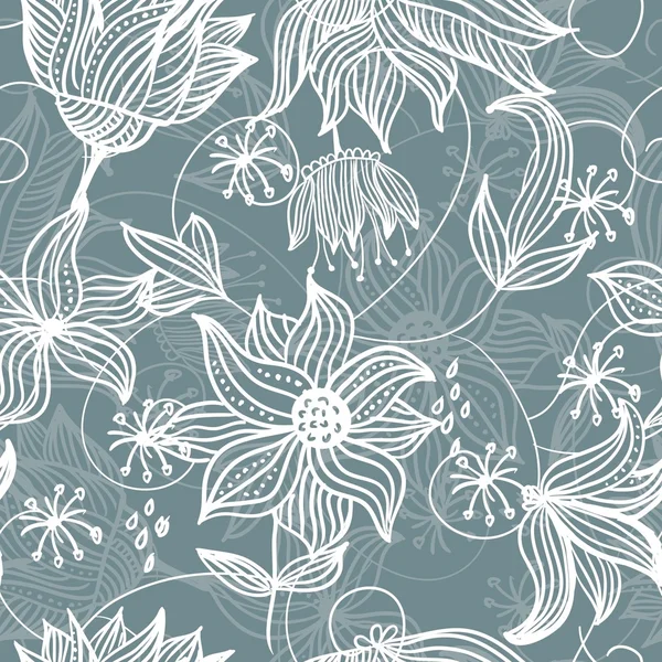 Texture vectorielle sans couture avec fleurs — Image vectorielle