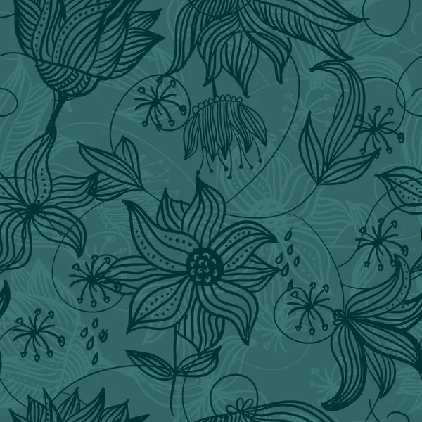 Textura vectorial sin costuras con flores — Archivo Imágenes Vectoriales