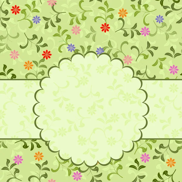 꽃 패턴 프레임 — 스톡 벡터