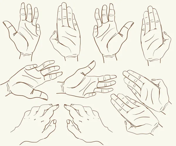 stock vector Sketch set hands