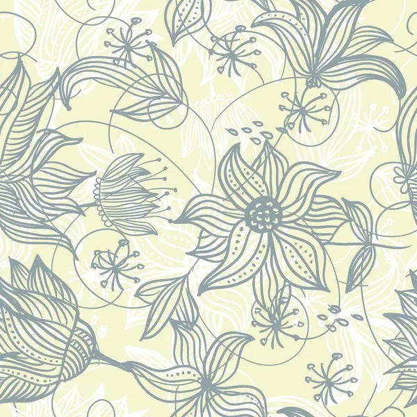 Textura vectorial retro sin costuras con flores — Archivo Imágenes Vectoriales
