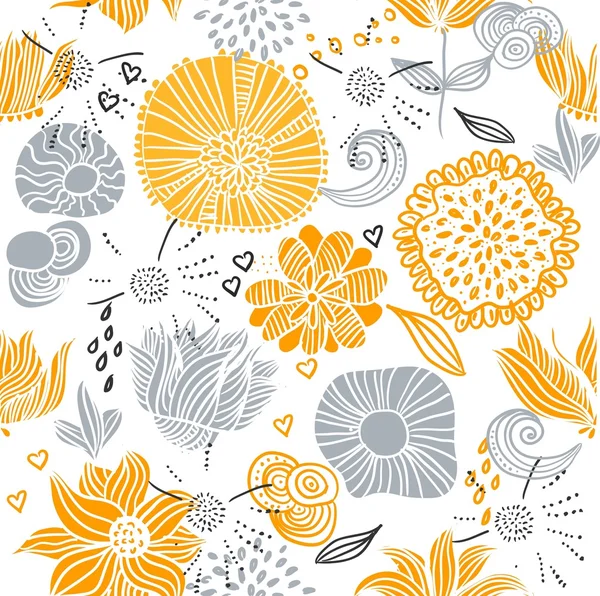 Seamless vector texture with flowers — Stock Vector