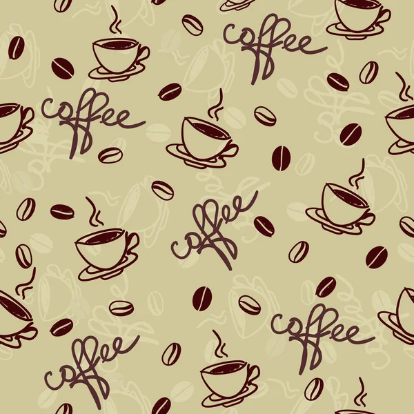 Бесшовный векторный рисунок с чашкой кофе — стоковый вектор