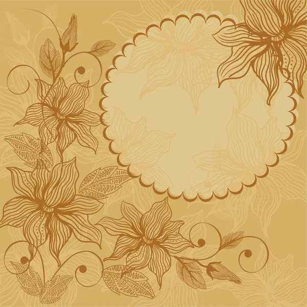 フレーム付きの花柄のパターン — ストックベクタ