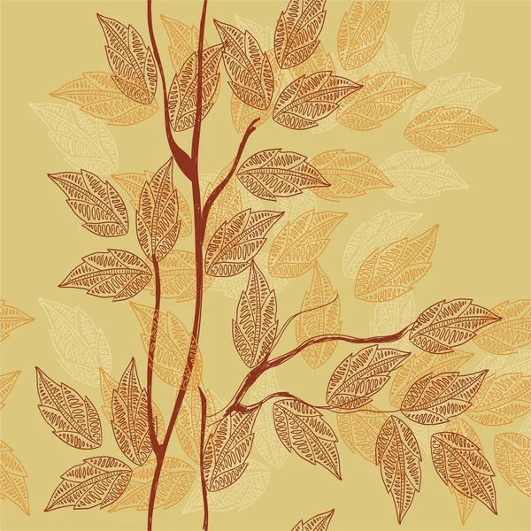 Бесшовный рисунок листьев — стоковый вектор