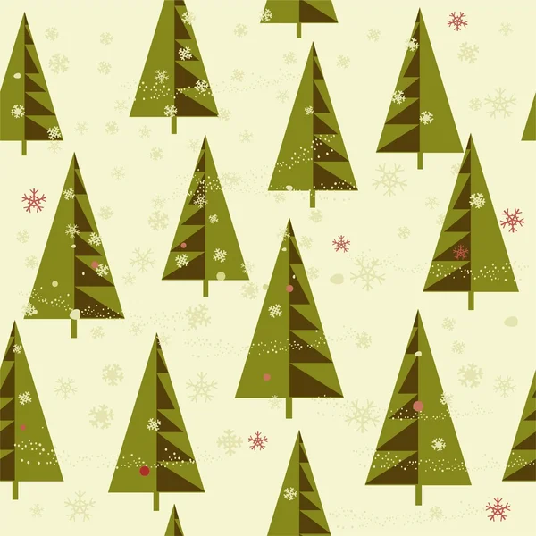 Winter achtergrond met kerstbomen — Stockvector