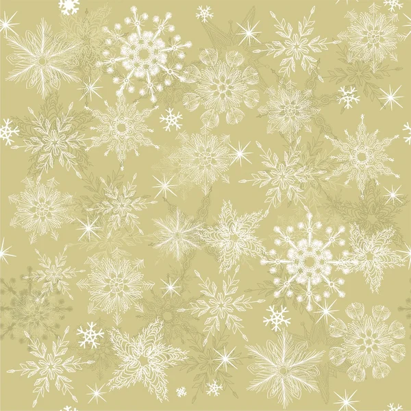 雪の結晶とシームレスな背景 — ストックベクタ