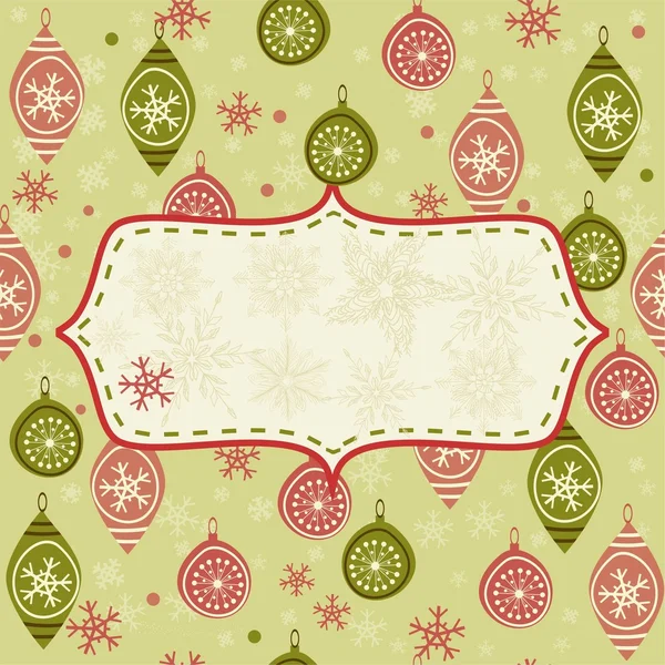 Seamless Christmas background with banner — Stock Vector