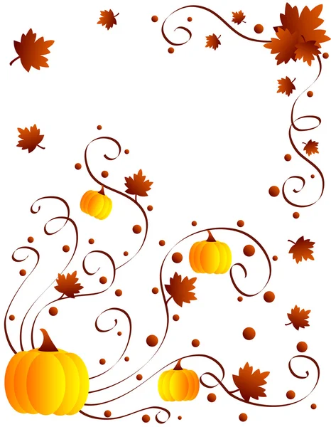 Leaves and pumpkins — Stock Photo, Image