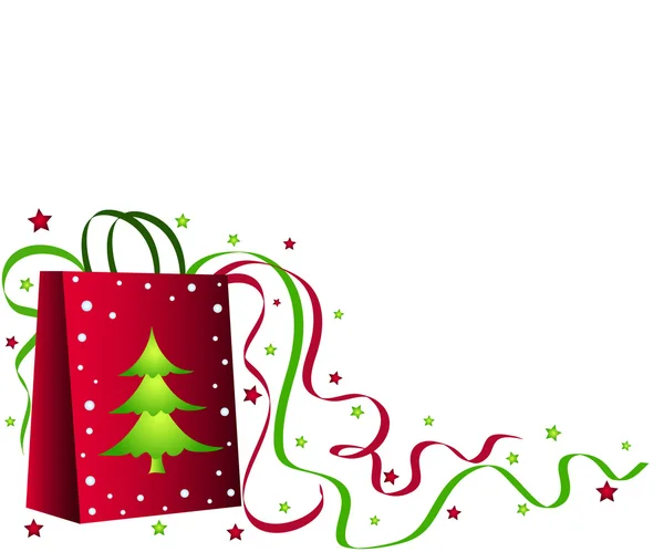Christmas shopping bag Rechtenvrije Stockfoto's