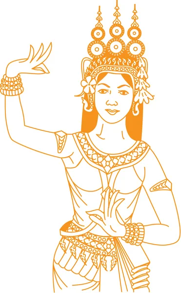 Apsara doré — Image vectorielle
