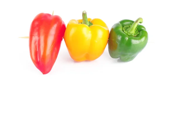 Color peppers on stick — Stock Photo, Image