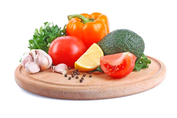 Vegetable on wooden plate — Stock Photo, Image