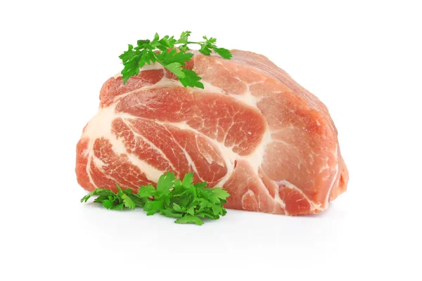 Fresh raw meat with greens — Stock Photo, Image