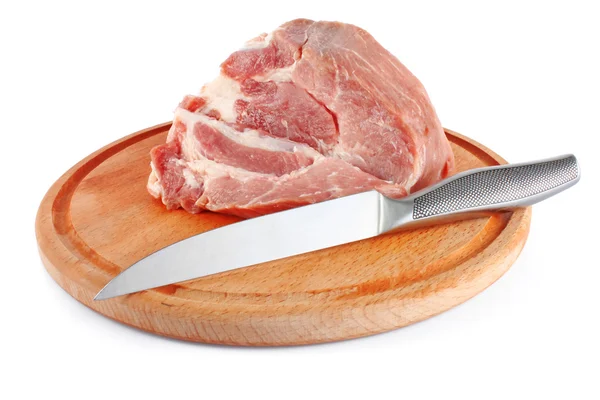 Raw meat nd knife — Stock Photo, Image