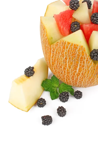 Melon med frukt — Stockfoto