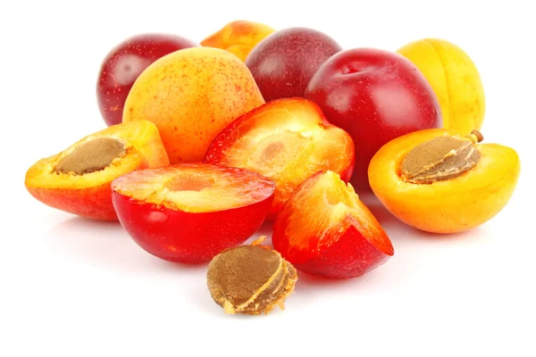 Apricots and plums — Stock Photo, Image
