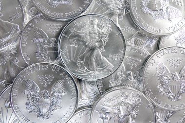 Uncirculated American Silver Eagle Coins clipart