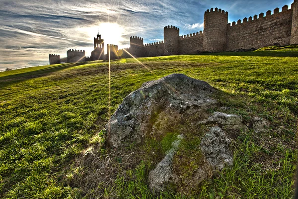 stock image Avila, Spain Stone Wall Torret