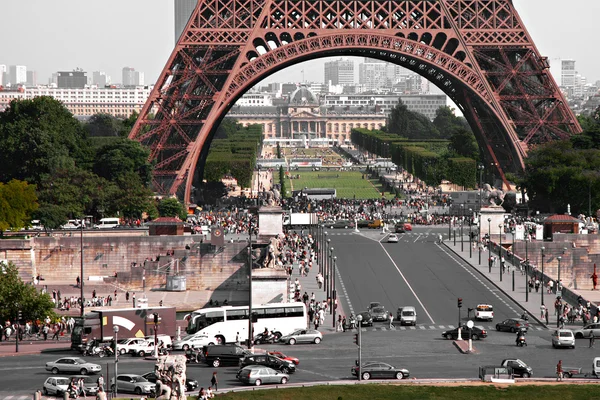 Base of the Eiffel Tower in France — Stock Photo, Image