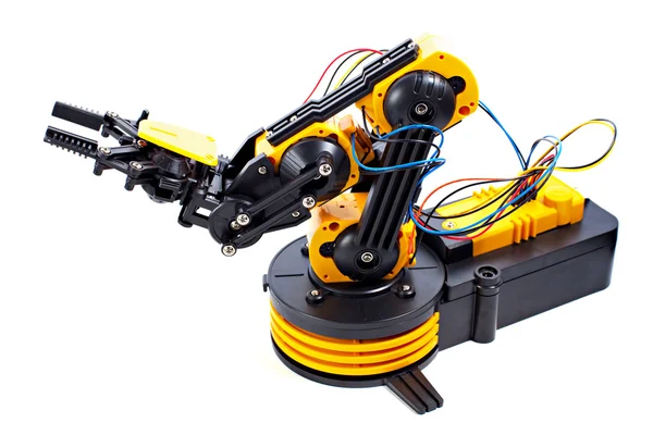 Braço robótico preto e amarelo — Fotografia de Stock