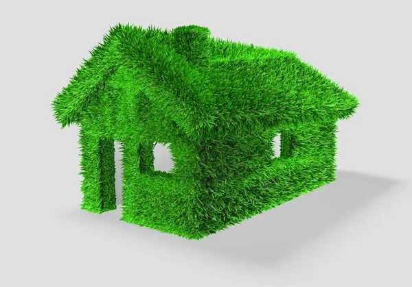 stock image 3D illustration of a green house with grass