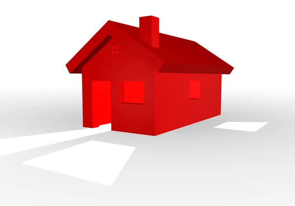 3D illustration of a red house — Stock Photo, Image