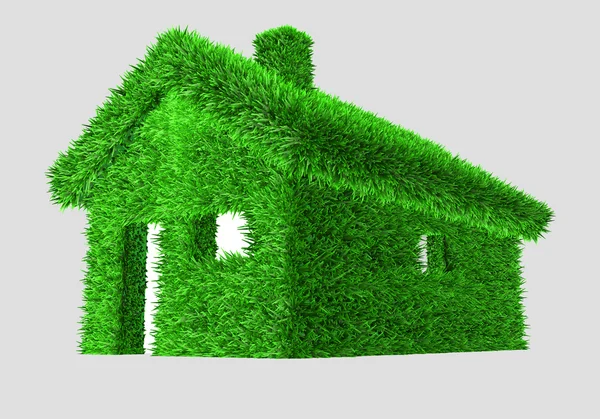 stock image 3D illustration of a green house with grass