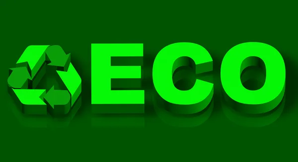 Slovo Eco zelené trávě — Stock fotografie