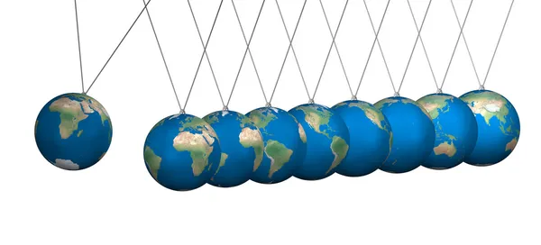 Balancing earth ball — Stock Photo, Image