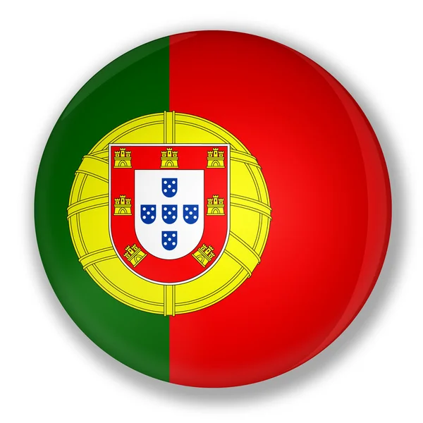 Odznaka z flaga Portugalii — Zdjęcie stockowe