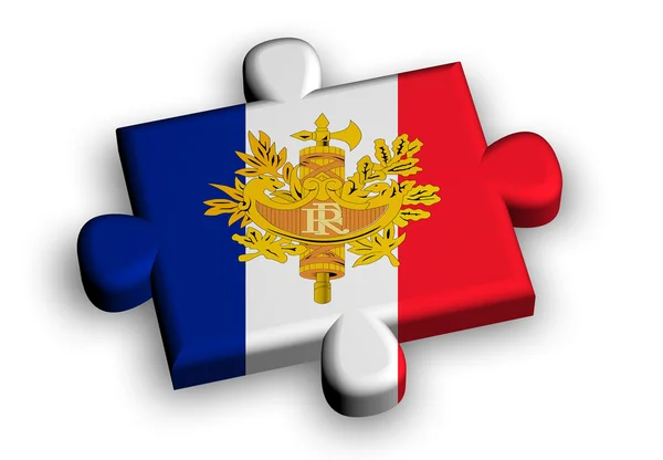 Color puzzle piece with flag of france — Stock Photo, Image