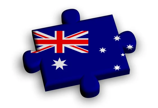 Farbe Puzzleteil mit Flagge von Australien — Stockfoto
