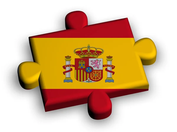 Kleur raadselstuk met vlag van Spanje — Stockfoto
