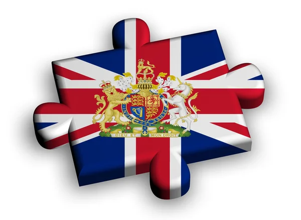 Kolor kawałek układanki z flagą Wielka Brytania — Zdjęcie stockowe