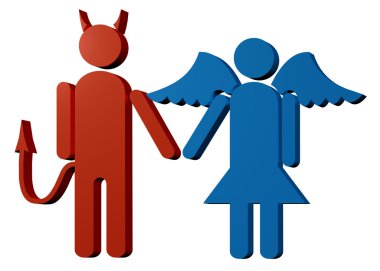 Angel and demon clipart