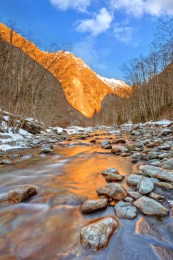 Mountain river in Alps clipart