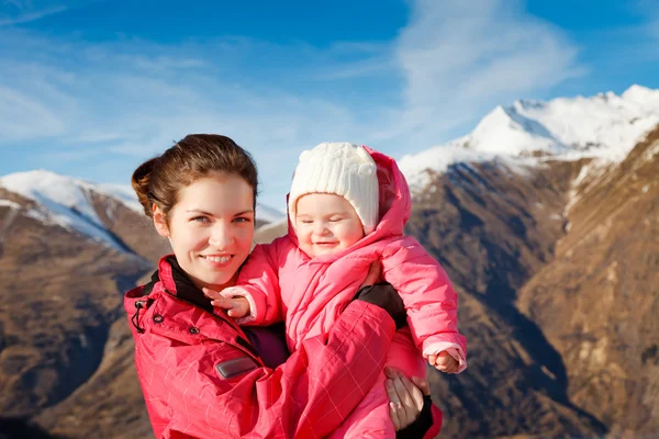 stock image Mother with baby in sport outwear