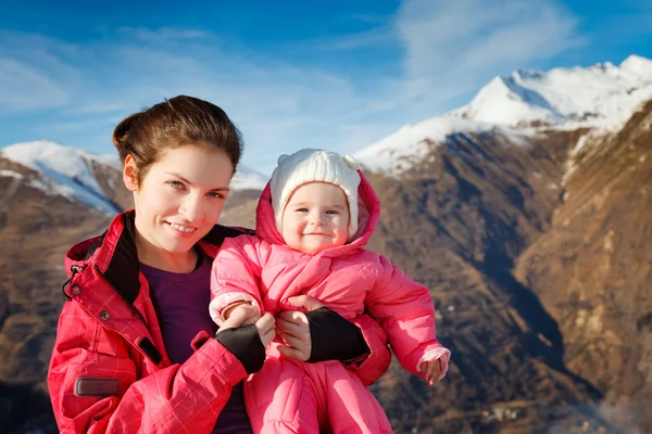stock image Mother with baby in sport outwear