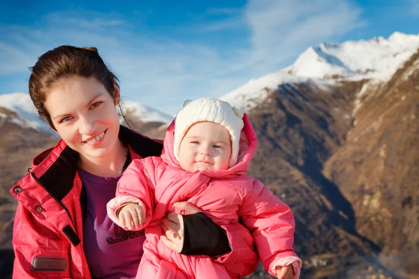 stock image Mother with baby in sport outwear