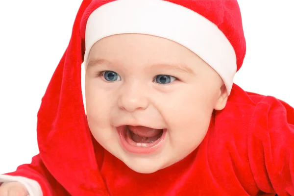 Glücklich Baby Weihnachtsmann claus — Stockfoto