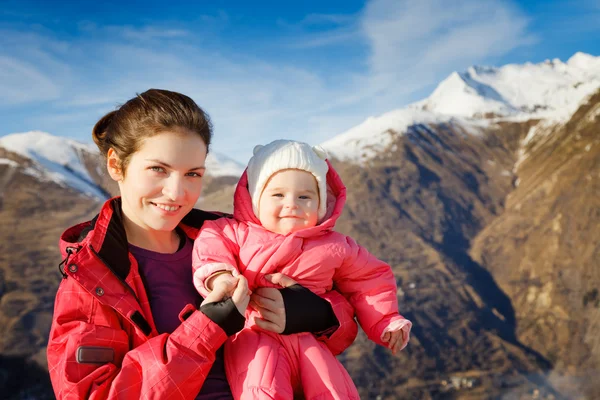 stock image Mother with baby in sport costumes