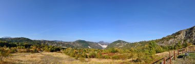 Reggio Emilia Apennines panorama with Bismantova rock clipart
