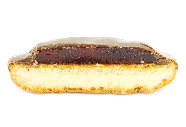 Pedaço de biscoito de geleia com esmalte de chocolate — Fotografia de Stock