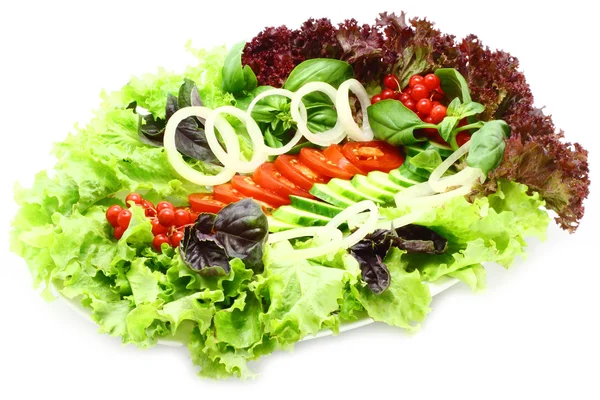 Salade exotique dans l'assiette — Photo