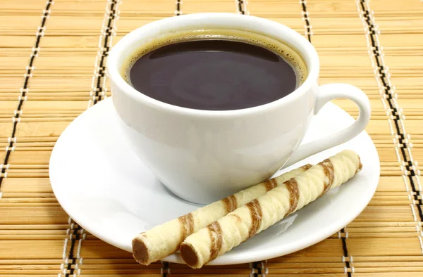 Taza de café con galletas — Foto de Stock