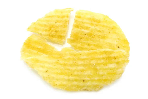 Batata simples quebrada chip close-up — Fotografia de Stock