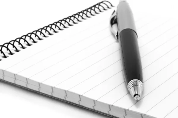 Notepad with ball pen — Stock Photo, Image