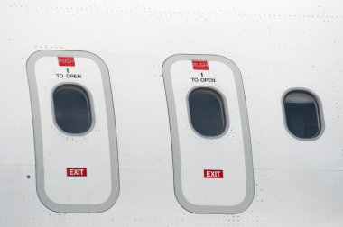 Windows of an airplane outside clipart