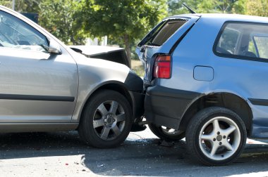 Two crashed cars clipart